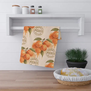 Peaches Tea Towels Farmhouse Charm Kitchen Decor - Dipaliz - Cotton Twill / 18’’ × 30’’