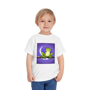 Kids Clothes - Moonlit Frog Short Sleeve Tee - Toddler Nature Art - Dipaliz