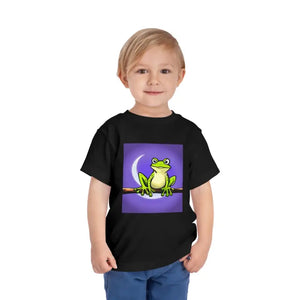 Kids Clothes - Moonlit Frog Short Sleeve Tee - Toddler Nature Art - Dipaliz
