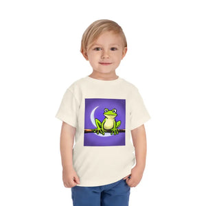 Kids Clothes - Moonlit Frog Short Sleeve Tee - Toddler Nature Art - Dipaliz