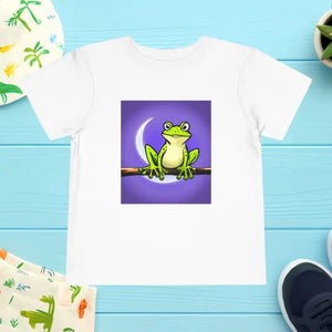 Kids Clothes - Moonlit Frog Short Sleeve Tee - Toddler Nature Art - Dipaliz White / 2t