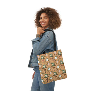Playful Frog Canvas Tote Bag - Durable Polyester - Dipaliz - Shopping Totes