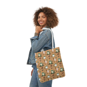 Playful Frog Canvas Tote Bag - Durable Polyester - Dipaliz - Shopping Totes