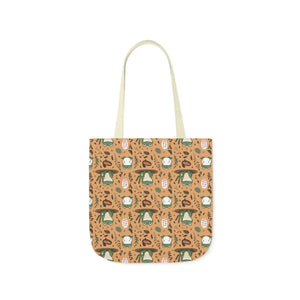 Playful Frog Canvas Tote Bag - Durable Polyester - Dipaliz - Shopping Totes