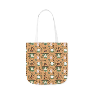 Playful Frog Canvas Tote Bag - Durable Polyester - Dipaliz - Shopping Totes