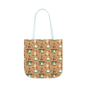Playful Frog Canvas Tote Bag - Durable Polyester - Dipaliz - Shopping Totes