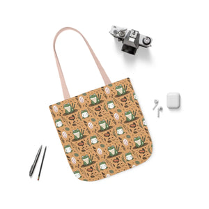 Playful Frog Canvas Tote Bag - Durable Polyester - Dipaliz - Shopping Totes