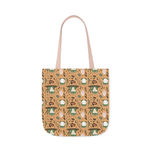 Playful Frog Canvas Tote Bag - Durable Polyester - Dipaliz - Shopping Totes