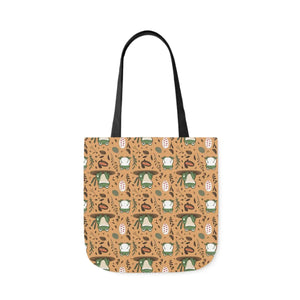 Playful Frog Canvas Tote Bag - Durable Polyester - Dipaliz - Shopping Totes