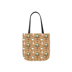 Playful Frog Canvas Tote Bag - Durable Polyester - Dipaliz - Shopping Totes