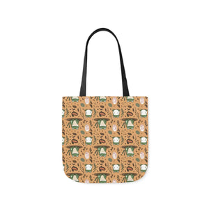 Playful Frog Canvas Tote Bag - Durable Polyester - Dipaliz - Shopping Totes