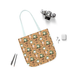 Playful Frog Canvas Tote Bag - Durable Polyester - Dipaliz - Shopping Totes