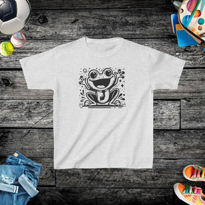 Frog Fun Kids Heavy Cotton Tee Curl-resistant Ribbed - Dipaliz - Ash / Xs - T-shirts