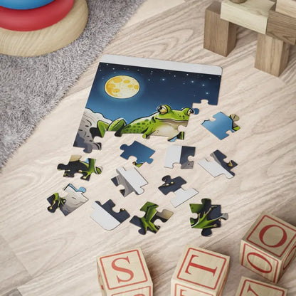 Thrilling Frog & Moon Kids’ Puzzle Fun by Dipaliz