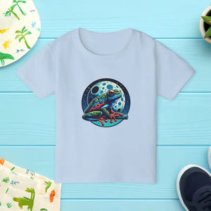 Kids Clothes - Frog Moon Toddler T-shirt Classic Fit Soft Cotton Tee - Dipaliz Light Blue / 2t