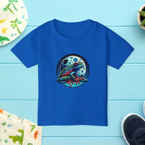 Kids Clothes - Frog Moon Toddler T-shirt Classic Fit Soft Cotton Tee - Dipaliz Royal / 2t