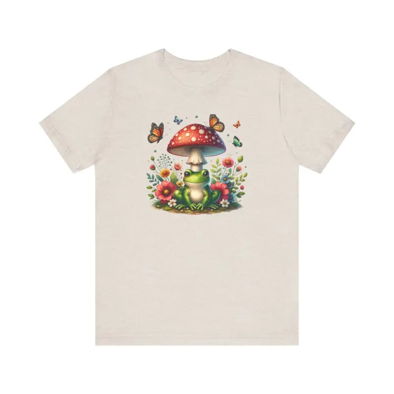 Frog & Mushroom Jersey: Unisex Cottagecore Tee! - T-shirt