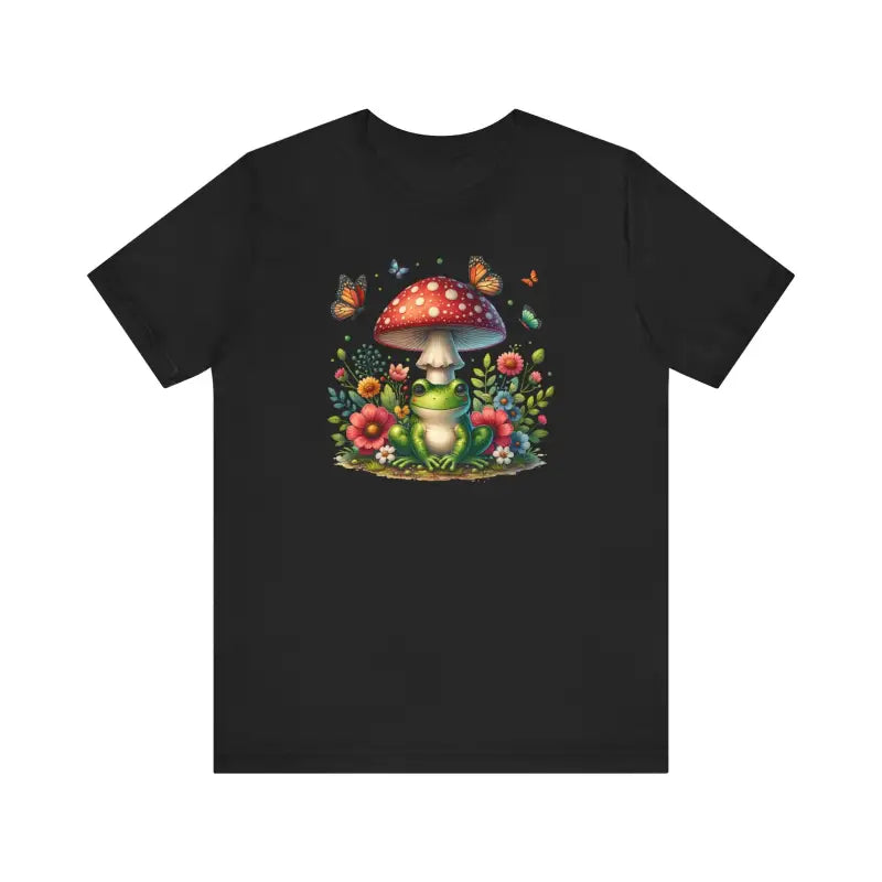 Frog & Mushroom Jersey: Unisex Cottagecore Tee! - T-shirt