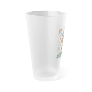 Frosted Pint Glass - Frog and Mushroom 16oz - Dipaliz - Beer Glasses