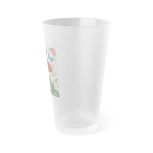 Frosted Pint Glass - Frog and Mushroom 16oz - Dipaliz - Beer Glasses