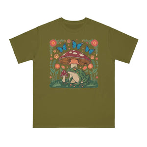 Organic Mushroom Tee - Frog Cottage Core Design - Dipaliz - T-shirts