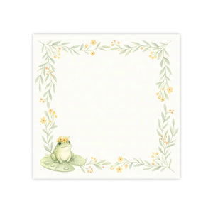 DipaliZ frog princess note pad shown in the larger 4 by 4 inch square size