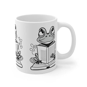 Whimsical Frog Reading Book Mug - High Quality Ceramic - Dipaliz - Mugs