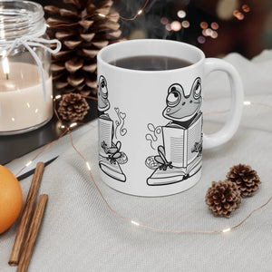 Whimsical Frog Reading Book Mug - High Quality Ceramic - Dipaliz - Mugs