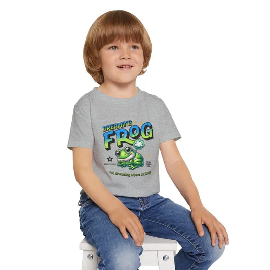 Frog-tastic Heavy Cotton Toddler Tee For Stylish Tots - Kids Clothes