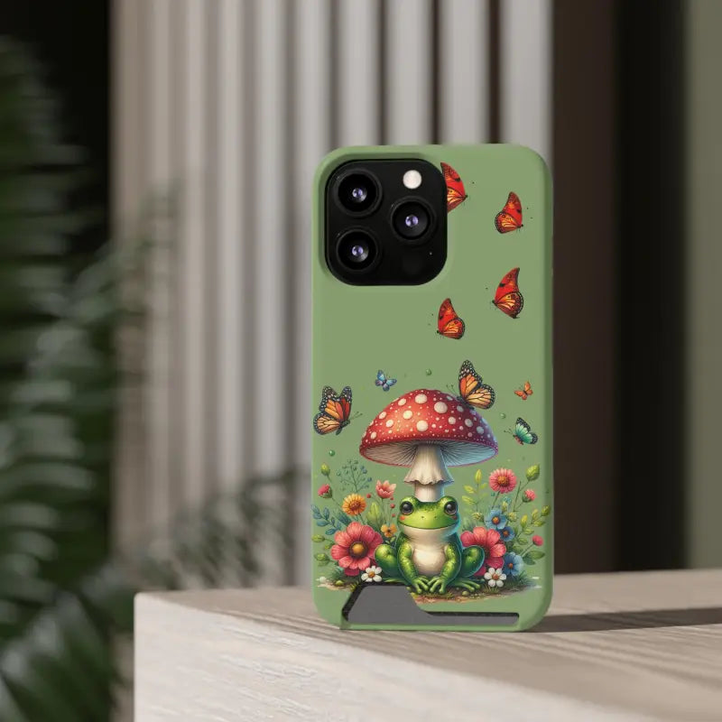 Frog-tastic Matte Critter Cardholder: Stylish & Whimsical Protection - Phone Case