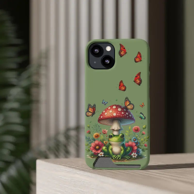 Frog-tastic Matte Critter Cardholder: Stylish & Whimsical Protection - Phone Case