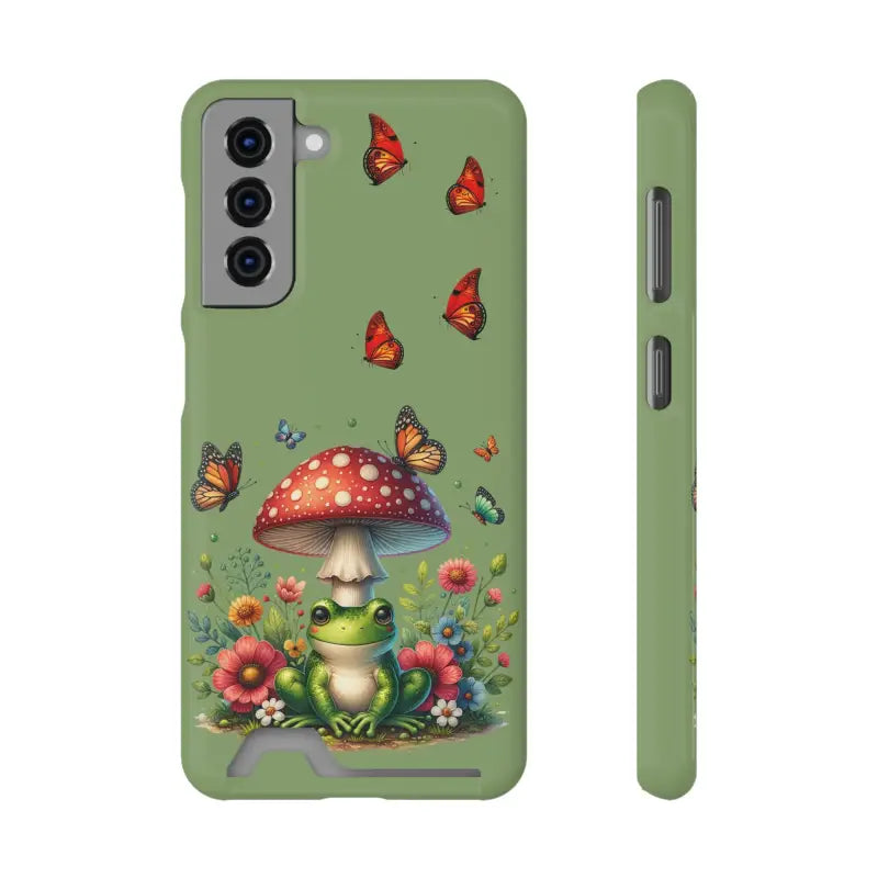 Frog-tastic Matte Critter Cardholder: Stylish & Whimsical Protection - Samsung Galaxy S21 / Glossy / Without Gift