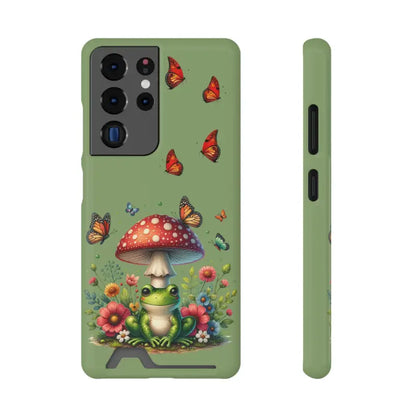 Frog-tastic Matte Critter Cardholder: Stylish & Whimsical Protection - Samsung Galaxy S21 Ultra / Glossy / Without Gift