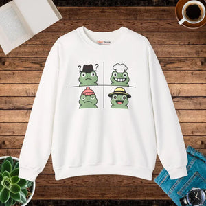 Cute Frog Sweatshirt - Premium Unisex Crewneck - Dipaliz - White / s - Sweatshirts