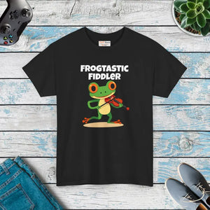 Frogtastic Fiddler Unisex Heavy Cotton Tee - Whimsical Style - Dipaliz - Black / s - T-shirts