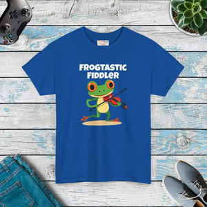 T-shirt - Frogtastic Fiddler Unisex Heavy Cotton Tee - Whimsical Style - Dipaliz