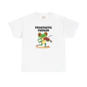 T-shirt - Frogtastic Fiddler Unisex Heavy Cotton Tee - Whimsical Style - Dipaliz White / s
