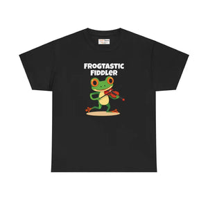 T-shirt - Frogtastic Fiddler Unisex Heavy Cotton Tee - Whimsical Style - Dipaliz