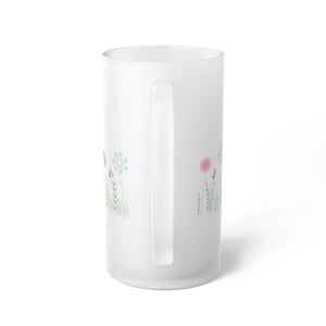 Wildflower Frosted Glass Beer Mug - Chilled Drinkware - Dipaliz - Tumblers