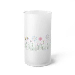 Wildflower Frosted Glass Beer Mug - Chilled Drinkware - Dipaliz - Tumblers