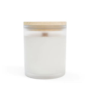 Frosted Spice Natural Soy Wax Candle Wooden Wick Crackle - Dipaliz - Cinnamon Chai / 11oz - Candles