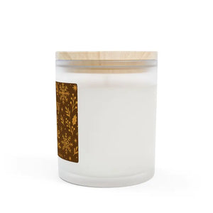 Frosted Spice Natural Soy Wax Candle Wooden Wick Crackle - Dipaliz - Cinnamon Chai / 11oz - Candles