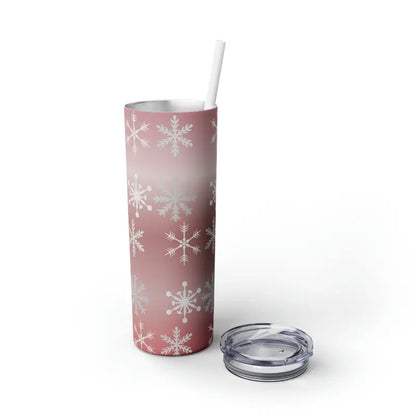 Chill in Style with Snowflake Skinny Steel Tumbler 20oz - Glossy / White / Mug