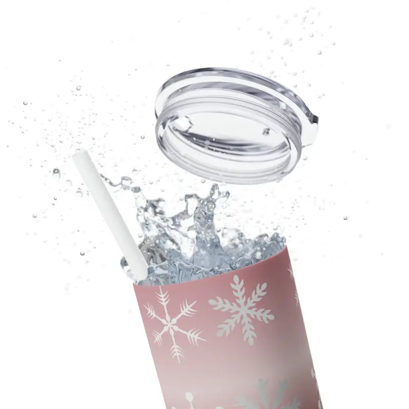 Chill in Style with Snowflake Skinny Steel Tumbler 20oz - Glossy / White / Mug