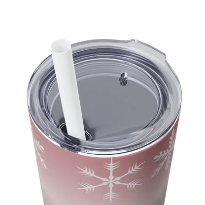 Chill in Style with Snowflake Skinny Steel Tumbler 20oz - Glossy / White / Mug