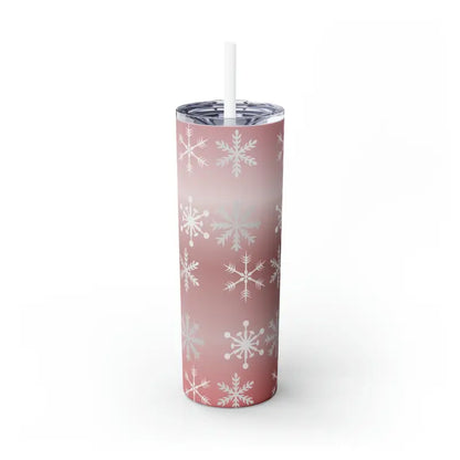 Chill in Style with Snowflake Skinny Steel Tumbler 20oz - Glossy / White / Mug