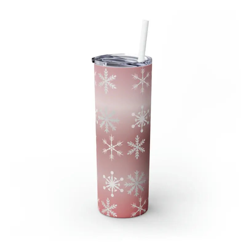 Chill in Style with Snowflake Skinny Steel Tumbler 20oz - Glossy / White / Mug