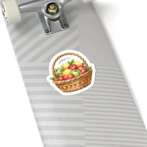 Fruit Basket Sticker Cute Picnic Apple & Strawberry Kiss-cut Decal - Decorative Stickers