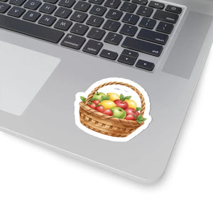 Fruit Basket Sticker Cute Picnic Apple & Strawberry Kiss-cut Decal - Decorative Stickers