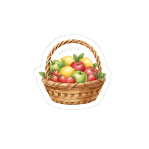Fruit Basket Sticker Cute Picnic Apple & Strawberry Kiss-cut Decal - Decorative Stickers